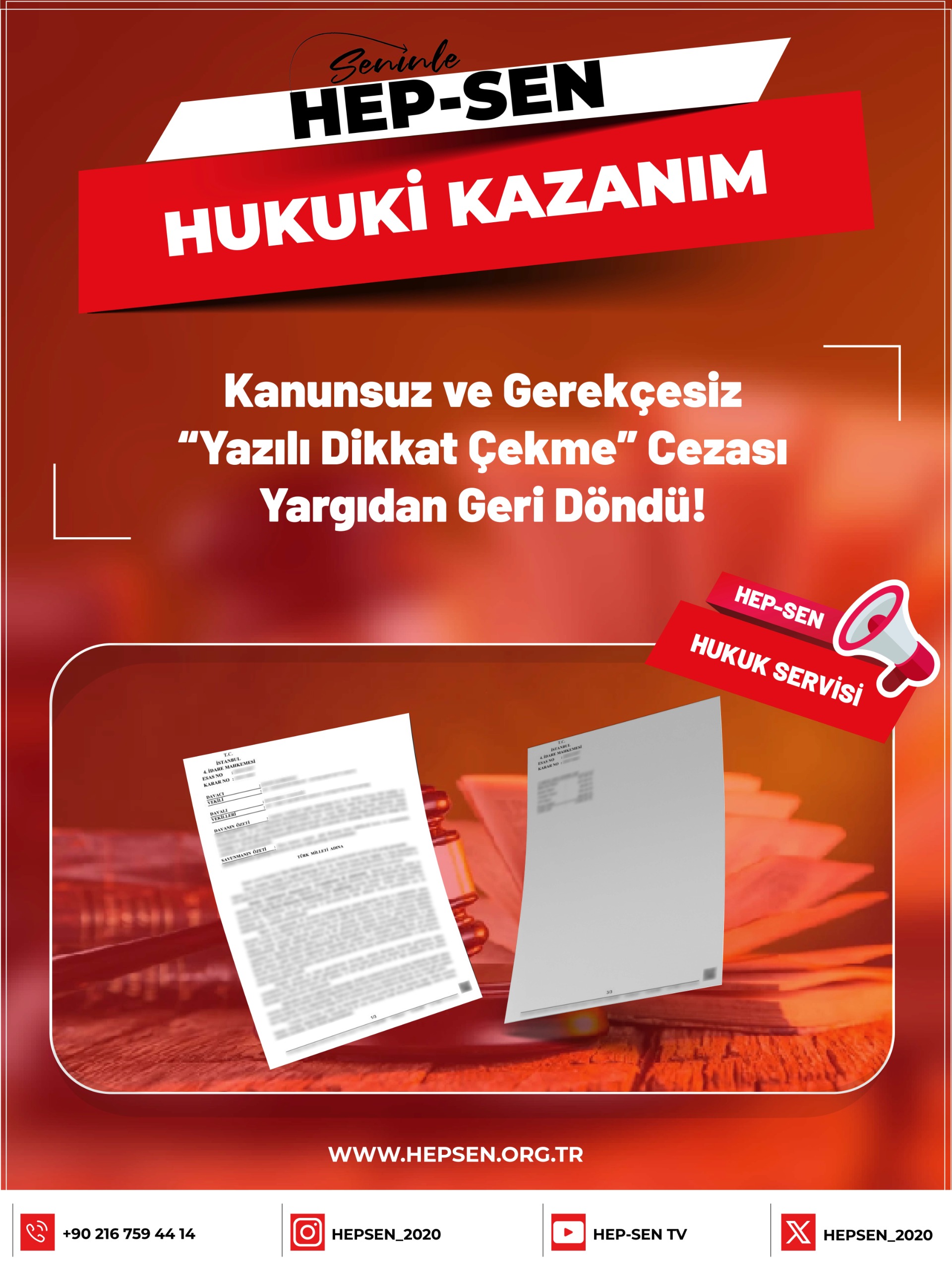 Kanunsuz ve Gerekçesiz “Yazılı Dikkat Çekme” Cezası Yargıdan Geri Döndü!